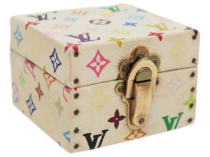 SCHMUCKKASTEN Monogramm Multicolor LOUIS VUITTON Weiß LV Auth 96899SV