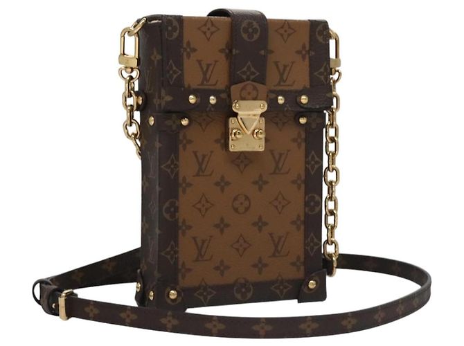 LOUIS VUITTON Pochette Trunk Verticale Inversa Borsa a Spalla M67873 Auth 113104SAM Monogramma