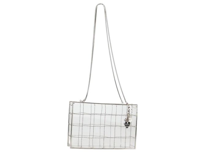 Bolsa Tote de corrente CHANEL plástica transparente CC Auth 134859SM