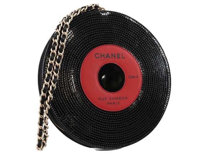 CHANEL Tasche Lackleder Schwarz CC Auth 136541SM
