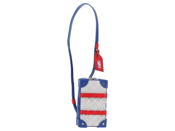 LOUIS VUITTON Borsa per telefono Soft Trunk LV X NBA Bianca M80101 LV Auth 138078SAM Monogramma