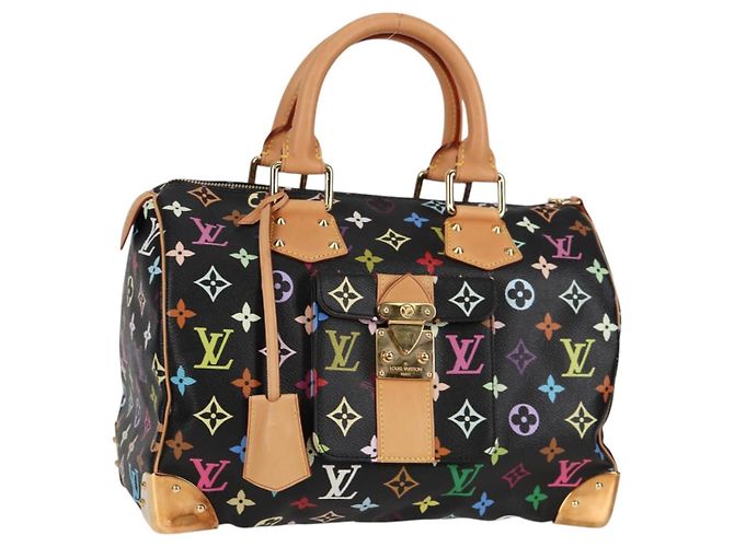 LOUIS VUITTON Handtasche Speedy 30 Monogram Multicolor Schwarz M92642 Auth 125838SAV