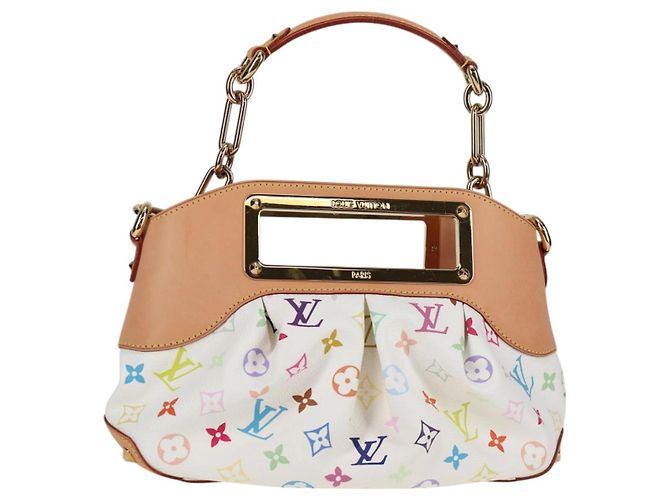 LOUIS VUITTON Schultertasche Judy PM Monogramm Multicolor Weiß M40257 Auth BA3564SAV