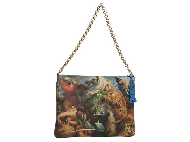 LOUIS VUITTON Celty Pochette Plat Pouch Koons Rubens M64617 LV Auth 132960SAM