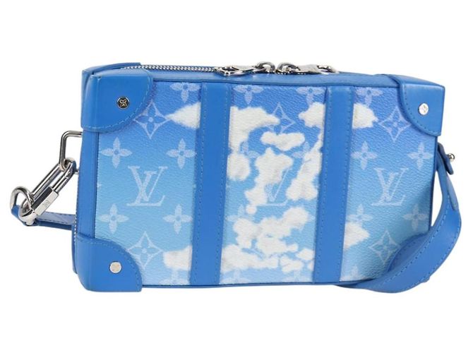 LOUIS VUITTON Monogram Clouds Soft Trunk Wallet Bolsa Azul M45432 LV Auth 135581SAM