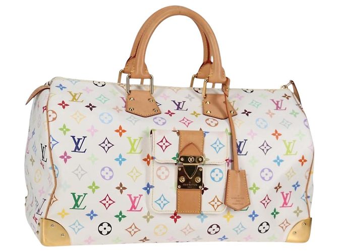 LOUIS VUITTON Monogramm Multicolor Speedy 30 Tasche Weiß Bron M92643 Auth 132956SAV Bronze