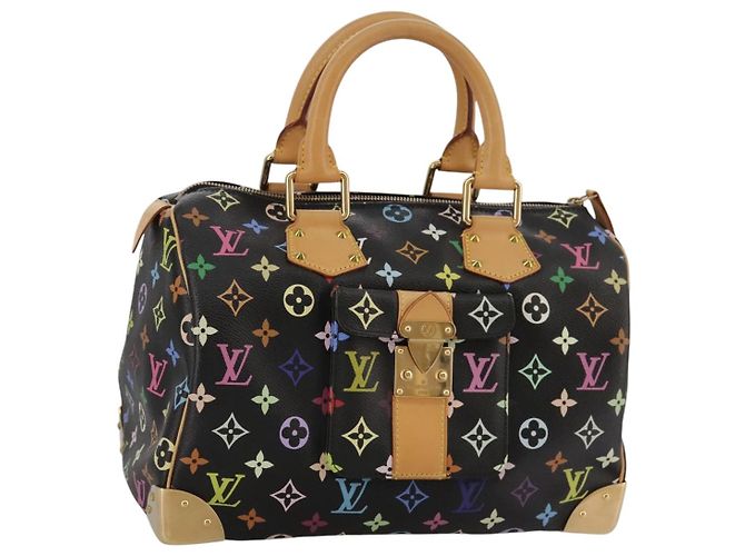 LOUIS VUITTON Handtasche Speedy 30 Monogram Multicolor Schwarz M92642 Auth 107987SAM