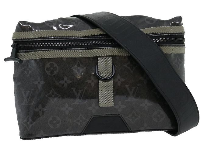 LOUIS VUITTON Bolsa de Ombro Eclipse Glaze Messenger PM Cinza M52218 LV Auth 30549SAV Marrom