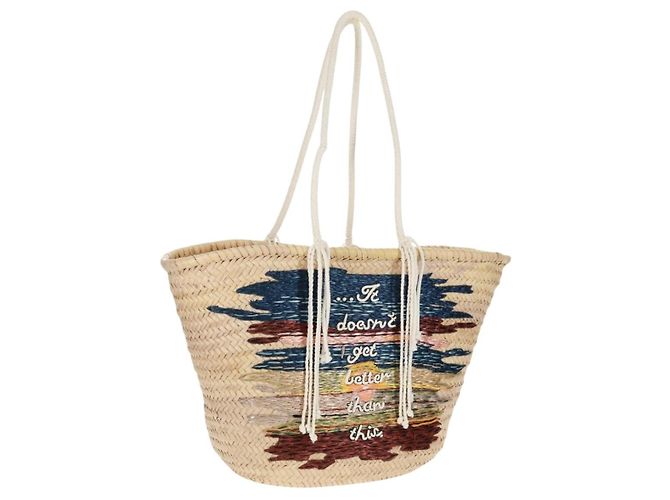 Céline Borsa Cesta CELINE Borsa a Mano Raffia Beige Auth 159620V