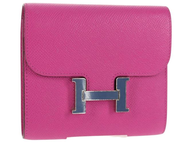 Hermès HERMES Portafoglio Compatto Constance Pelle Viola Rosa Auth 142362SAM