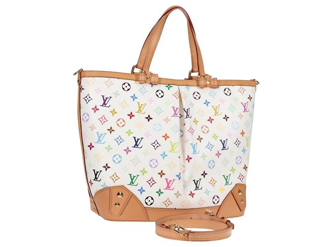 LOUIS VUITTON Multicolor Shirley GM Handtasche 2in1 Weiß M93214 LV Auth 115639SAM