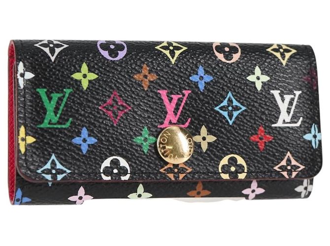 LOUIS VUITTON Multicolor Multicles 4 Schlüsseletui Schwarz M93732 LV Auth yk18052M