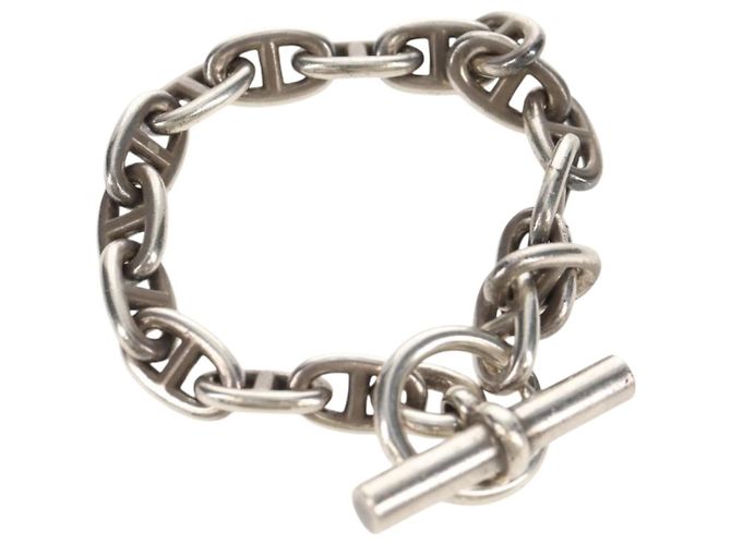 Hermès Bracciale Chaine d'Ancre MM HERMES Ag925 17 Link Argento Auth 145603SM