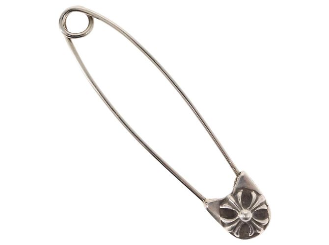 Chrome Hearts CH Plus Grande Spilla da Cravatta di Sicurezza Ag925 Argento Auth 143054SAM