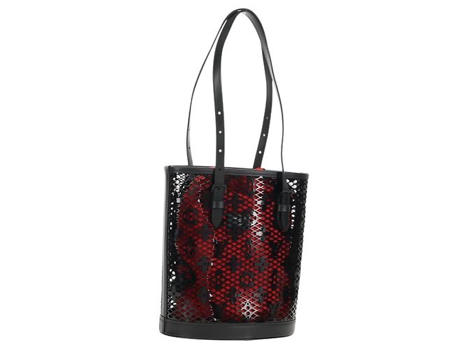 LOUIS VUITTON Monogram Lace Bucket PM Schultertasche Schwarz M20352 LV Auth BA8977SAM Monogramm