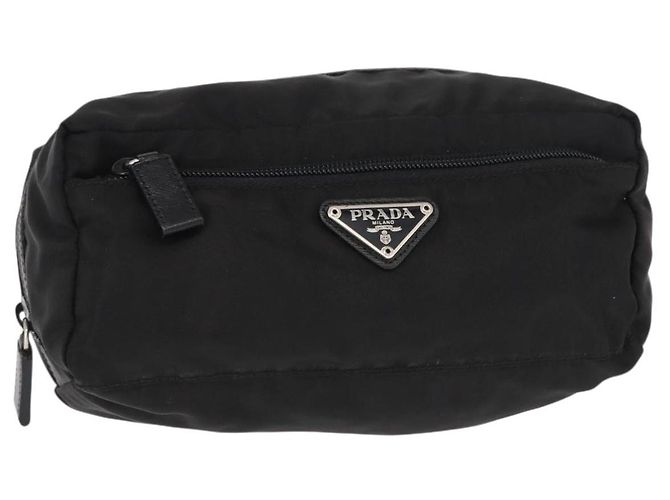 Prada Tasche Nylon Schwarz Silber Auth ka131