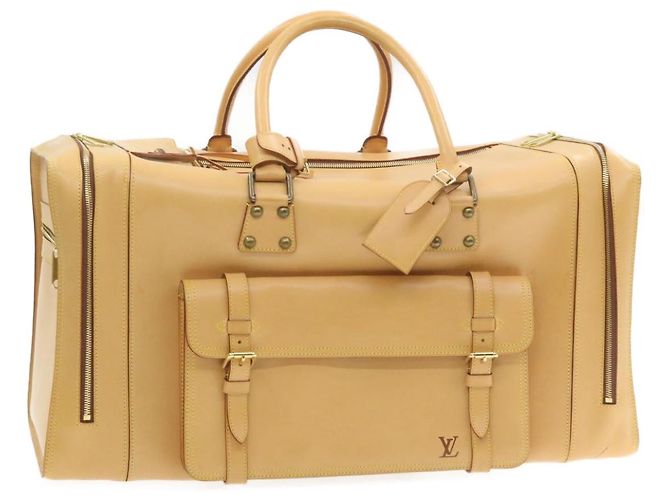 LOUIS VUITTON Sac de voyage Boston Nomad Commande spéciale Beige LV Auth 22115SV