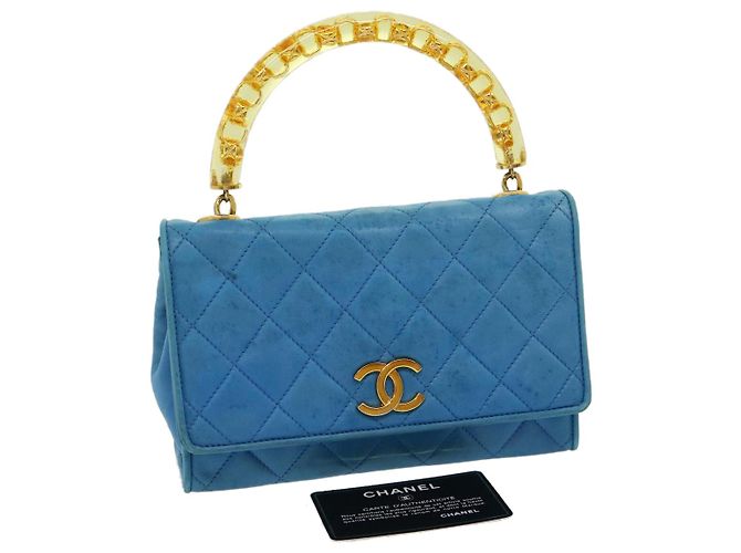 CHANEL Handtasche aus Lammleder Blau CC Auth hk455SAV