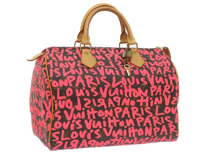 LOUIS VUITTON Handtasche Speedy 30 Monogram Graffiti Pink M93704 LV Auth 56156SAM Monogramm