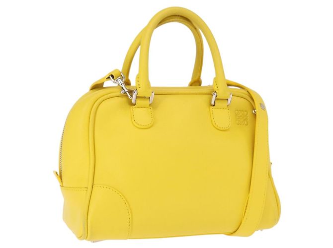 Borsa LOEWE in pelle 2 in 1 Gialla Argento Auth ka1544V Giallo