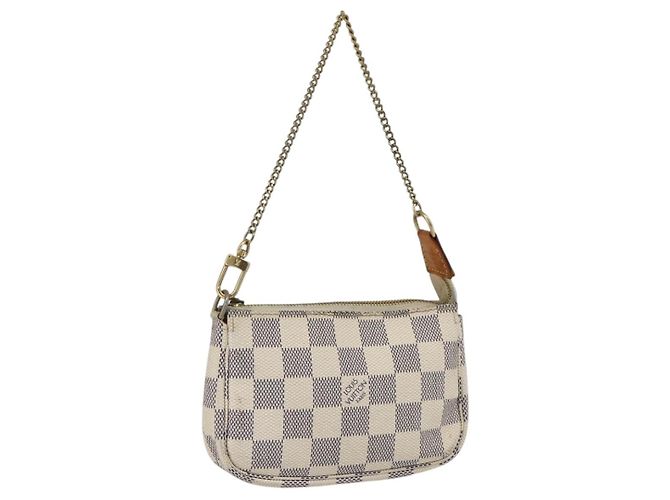 LOUIS VUITTON Damier Azur Mini Pochette Accessoires Pouch N63005 Auth 172013A