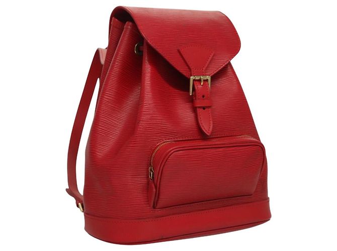 LOUIS VUITTON Epi Montsouris MM Backpack Monaco 700th Red LV Auth BD973SAV