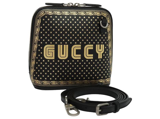 Borsa a spalla in pelle nera GUCCI SEGA Collaboration 511189 Auth BD1503SAV Nero