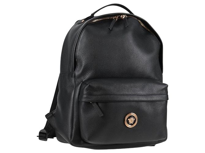 Sac à dos en cuir noir et or Auth 118683V VERSACE