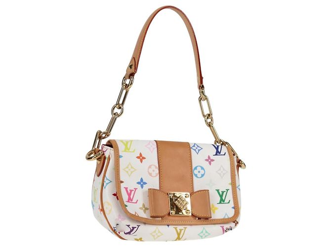 LOUIS VUITTON Monogramm Multicolor Patty Schultertasche Weiß M40305 Auth 120598SAV