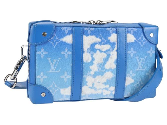 LOUIS VUITTON Monogram Clouds Soft Trunk Wallet Bolsa de Ombro M45432 Auth 126007SAM Azul