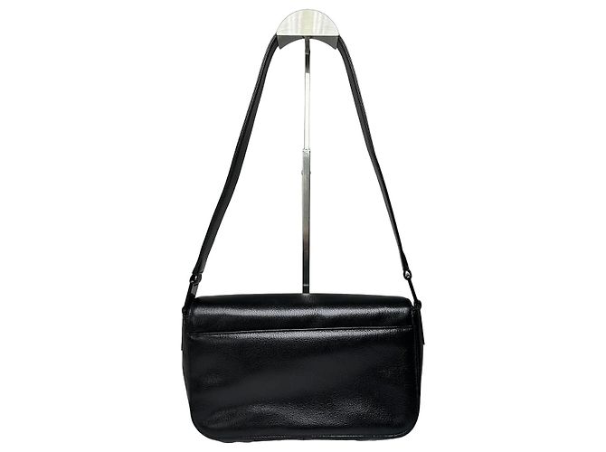 Vintage Givenchy Leather Shoulder Bag Black