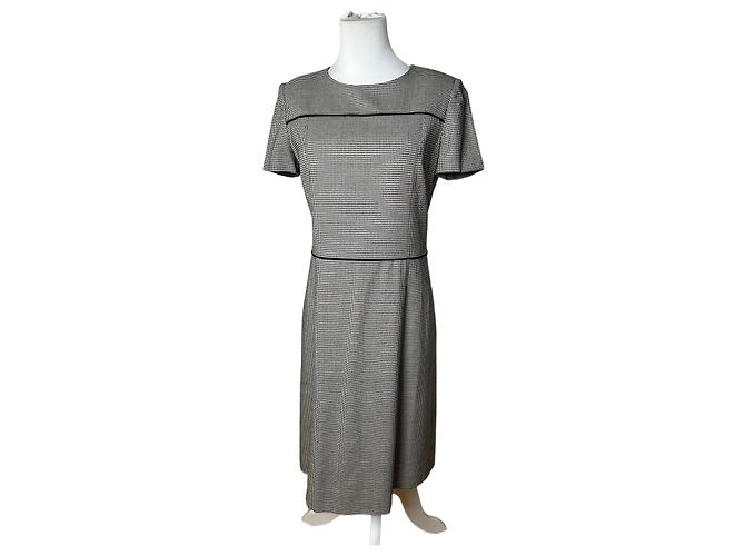 Vintage Courreges Karierter Kleid Schwarz Weiß M