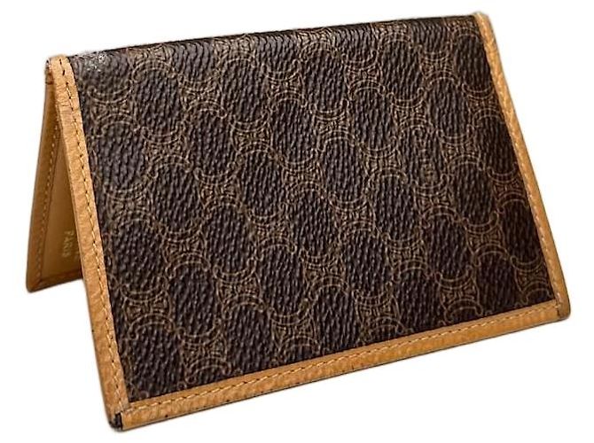 Céline Vintage Celine Paris Triomphe Monogram Card Holder Brown