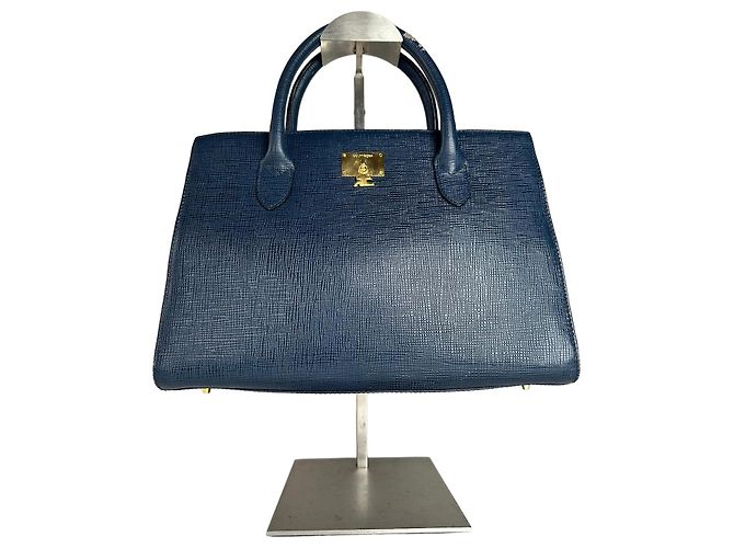 Vintage Courreges Lederhandtasche Blau
