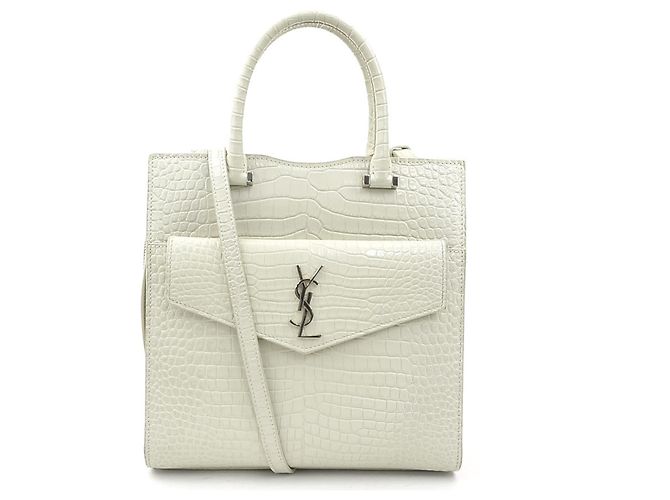 Bolsa de couro marfim Saint Laurent Cru
