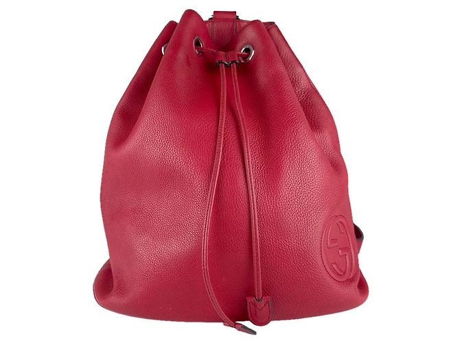 Mochila de cuero roja Gucci