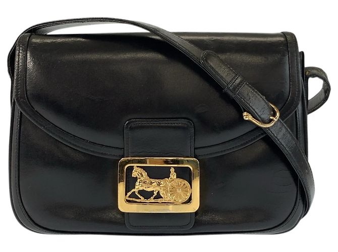 Céline Borsa a spalla in pelle nera Celine Carriage Hardware Nero