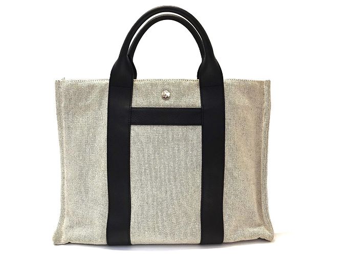Bolsa Hermès Sac Arne MM em lona Negonda e couro