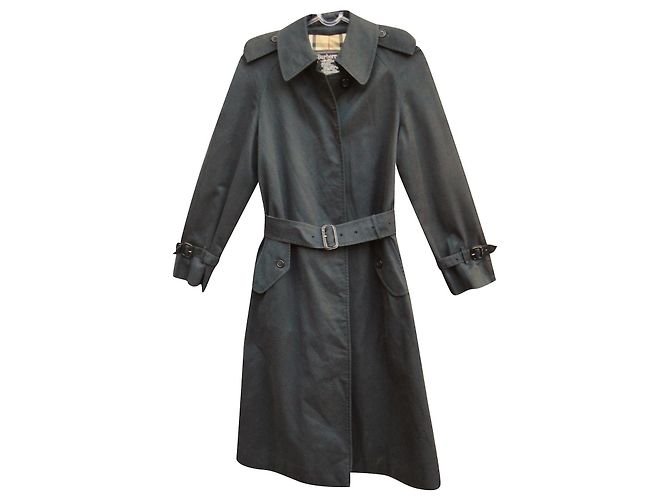 Gabardina Burberry de algodón negro
