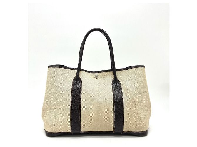 Hermès Bolsa tote Hermes Garden Party PM Marrom Bege