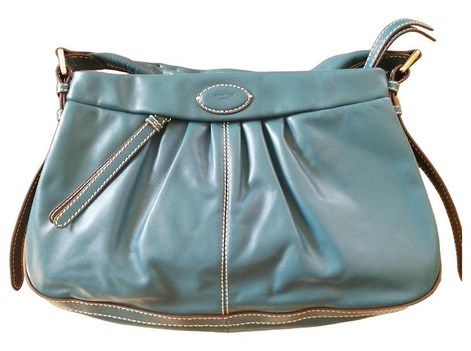 Bolsa de mão Lancel Angelina em couro turquesa