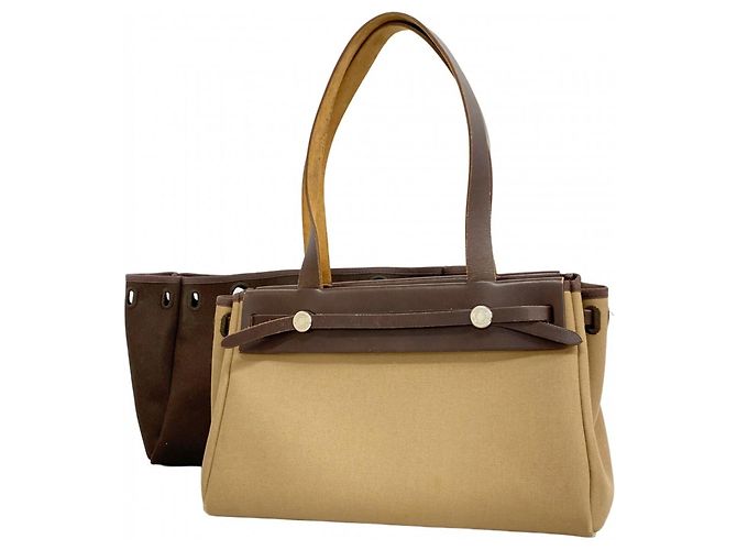 Bolso Tote Herbag Cabas PM de Hermès Castaño