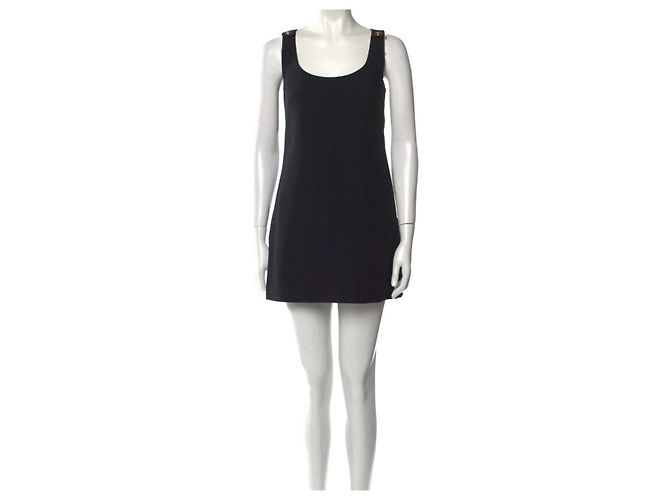 Gianni Versace Shift Kleid Mini mit Rundhalsausschnitt Schwarz