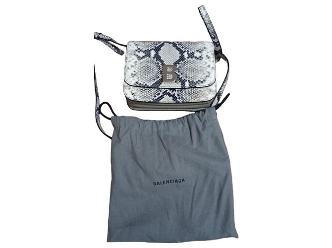 Balenciaga Pythonleder Umhängetasche Schwarz Weiß Python drucken