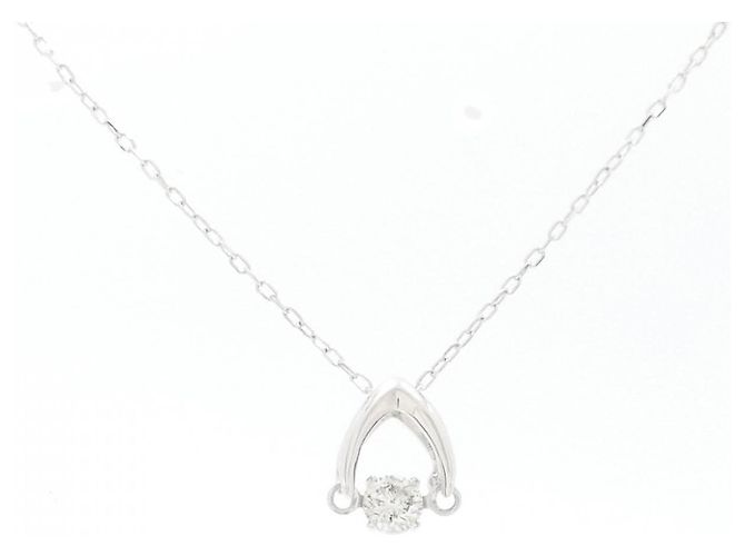 Autre Marque Collar de diamante en oro blanco Au750 Plata