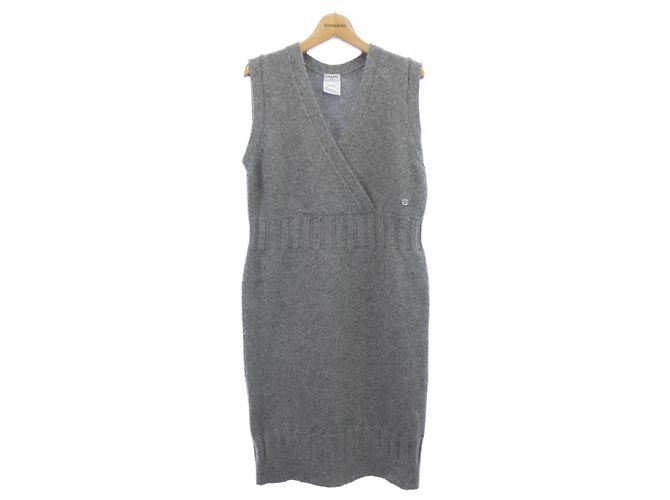 Chanel Cashmere-Kleid Braun