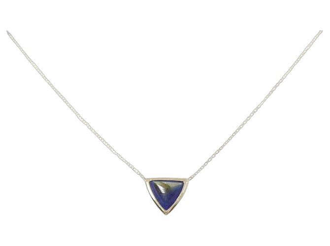 Autre Marque Collana agete in oro giallo K10 con labradorite e lapis lazzuli D'oro