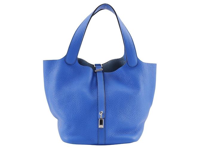 Bolsa Hermès Picotin Lock em taurillon Clémence Azul