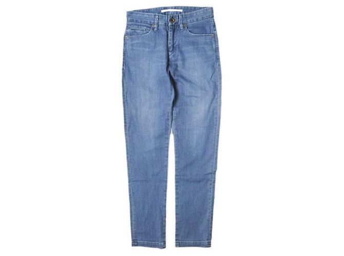 Autre Marque Pantalon en denim stretch en coton tapered Bleu Bleu Marine