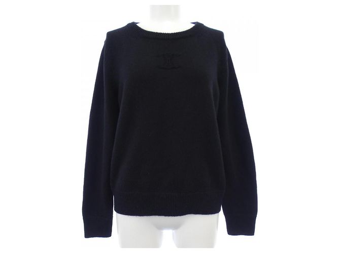 Céline 100% Kaschmir Strick Celine Schwarz 